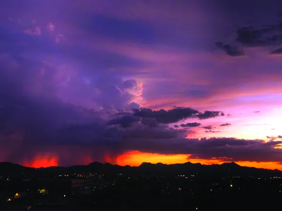 The North American monsoon is important during the warm season (July through September) and is most prominent in Arizona and New Mexico.