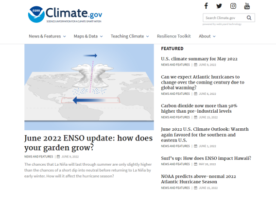 Screenshot of NOAA Climate.gov website.