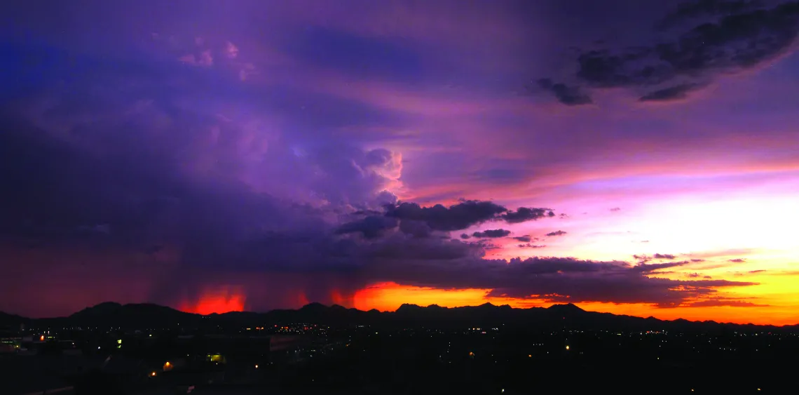 The North American monsoon is important during the warm season (July through September) and is most prominent in Arizona and New Mexico.